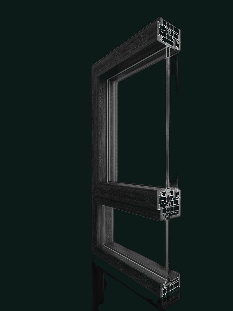 V&A-133ITW 133 series alu-wood thermal-break tilt and turn window with integrated screen