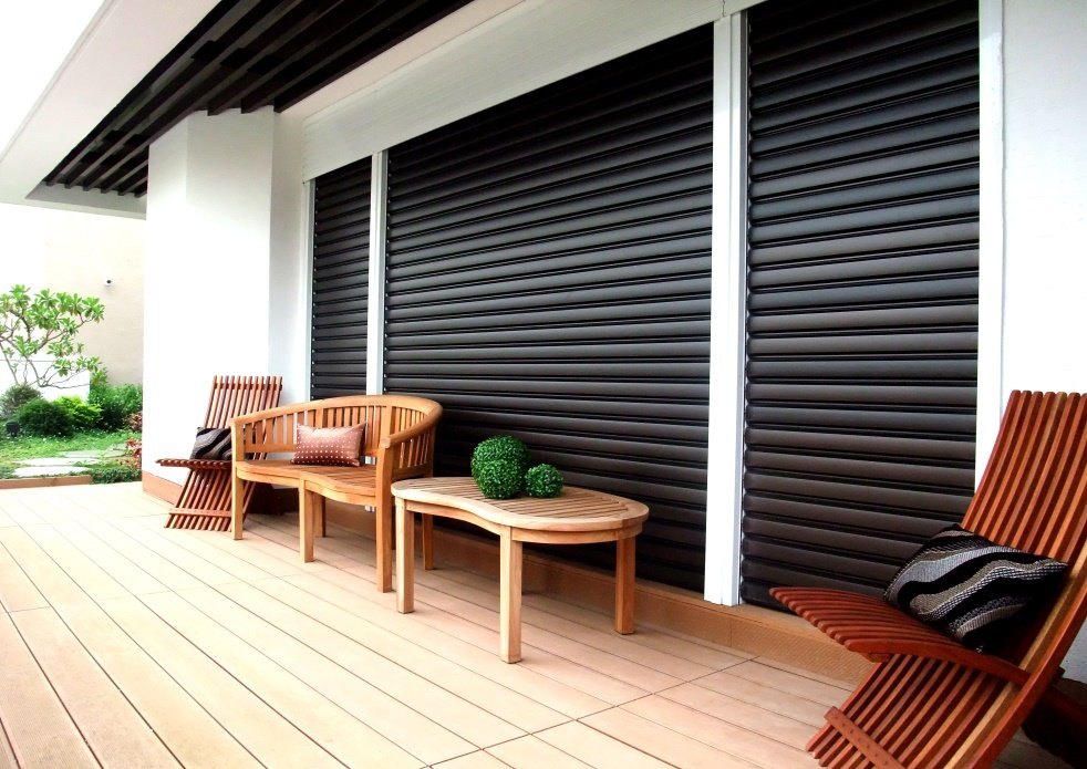 External sunshade louver mounted on a building facade &mdash; VOCANA project photography